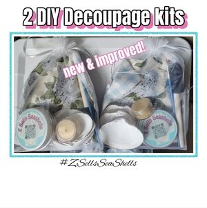 2 DIY Decoupage Shell Kits